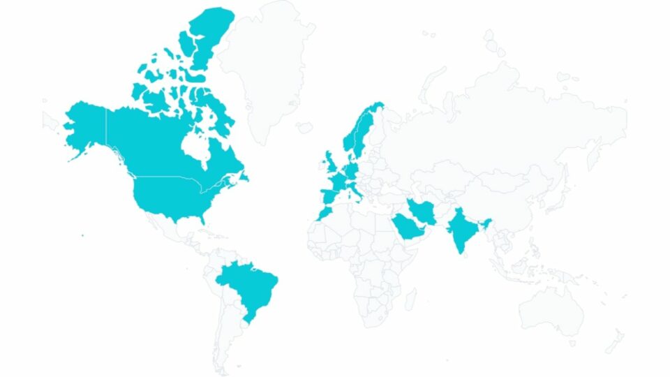 BIM Collaborative Tools on World Map